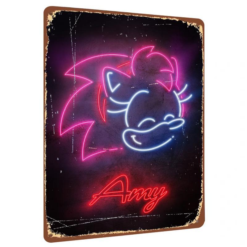

Custom Amy Cartoon Neon Light Effect Metal Iron Painting Home Wall Decor Kids Room Bedroom Hanging Ornament 20x30cm（7.8x11.8inch）