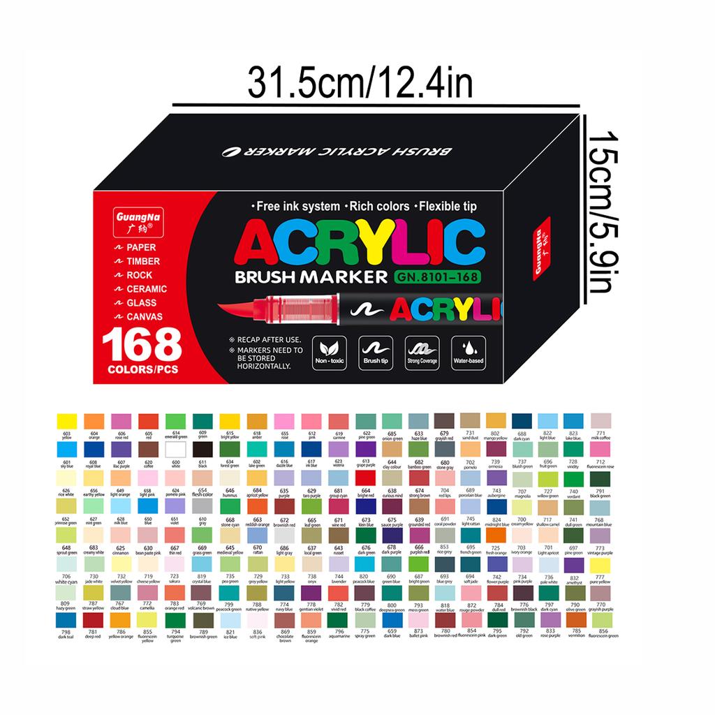 168/120/72/60/48/36/24/12 colors/box Artist Marker Set Direct Liquid Acrylic School Office Decoration Gift and Artwork Coloring