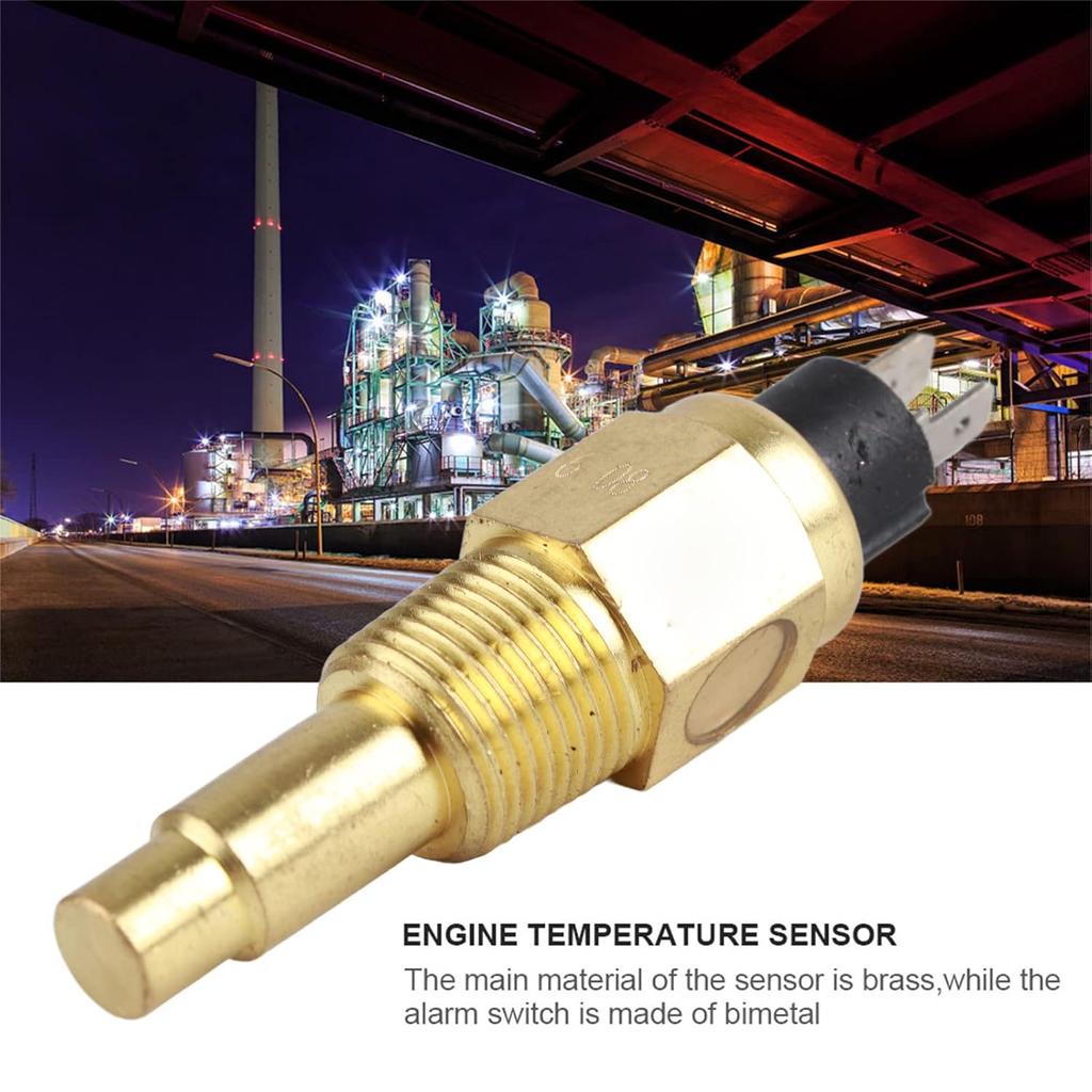 Engine Water Temperature Sensor, 3/8'' NPT Brass Male Thread Coolant Cooling Temp Sensor, 100-248'F Thermostat Detector Sender for VDO 6~24V Engine