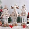 Christmas Snowman Telescopic Doll Knitted Elk Snowman Doll Window Scene Decoration Christmas Ornaments