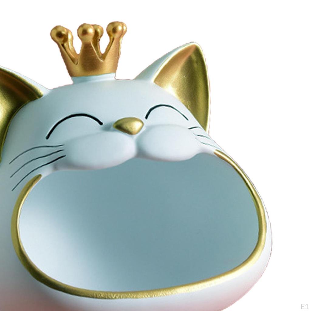 Katzenstatue Halter Harz Tierfigur Skulptur Schale Schreibtisch Schlüssel Serviertablett Aufbewahrungsbox für Schrank