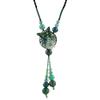Women's Pendant Necklace Retro Ethnic Style Long Jade Necklace Sweater Chain Lucite Accessories Jewelry Gift KTJ