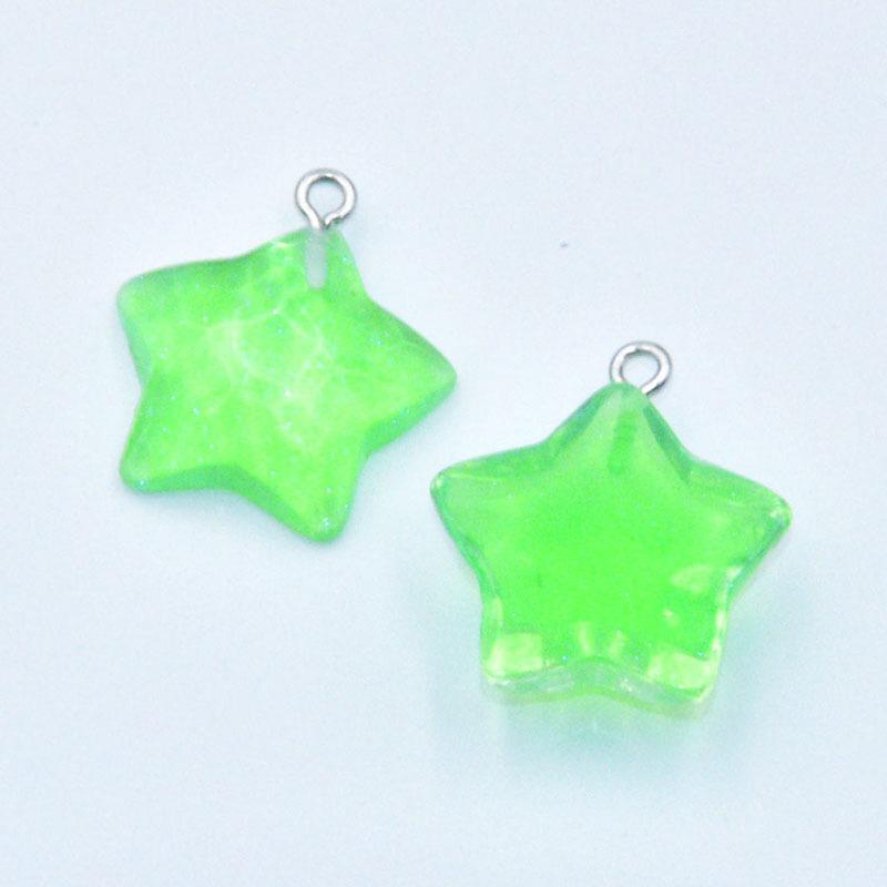 Vibrant Resin Geometric Star Pendant Charm - DIY Jewelry Accessory