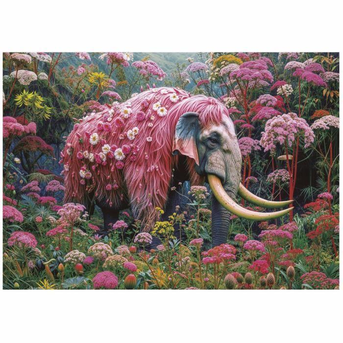 Puzzle - EDUCA - Éléphant Fleuri - 1000 pièces - 48x68 cm - Pour adultes - Animaux