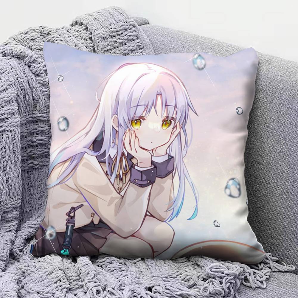 Angel Beats Anime Girl Cute Yui Kanade  Home Sofa Cushion Covers and Aecorative Custom Pillow Covers