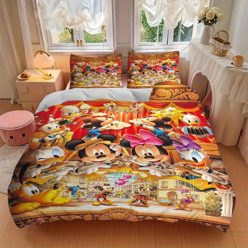 3pcs Acrobatics Mickey and Friends Printed Bedding Set, Soft and Comfortable Quilt Cover for Bedroom, Guest Room S001