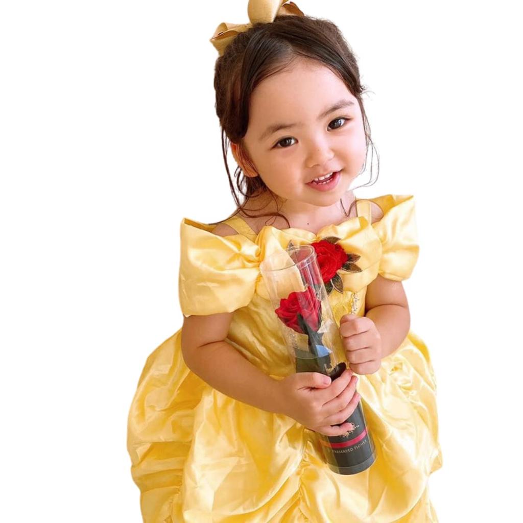 Beauty and the Beast Belle Princess Dress for Cute Disney Rapunzel Halloween Birthday Grandchild [coto select] (130) Girls, Dress, Princess, Costume,