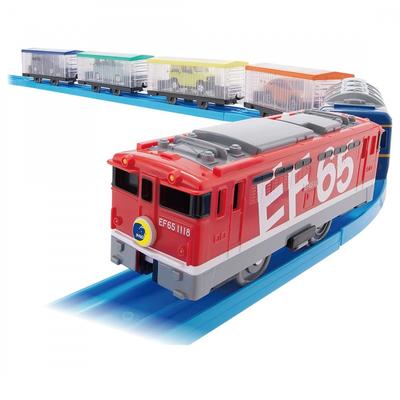 TAKARA TOMY Plarail Pojďme se hodně propojit Pojďme s sebou Tomica EF65 Autovlak Vláček Hračka pro věk 3 a více let
