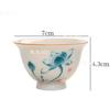 2PCS  Ceramic Hand-painted Tea Cups Chinese Plant Patterned Tea Bowl Living Room Coffee Cup Household Tea Ceremony Accessories