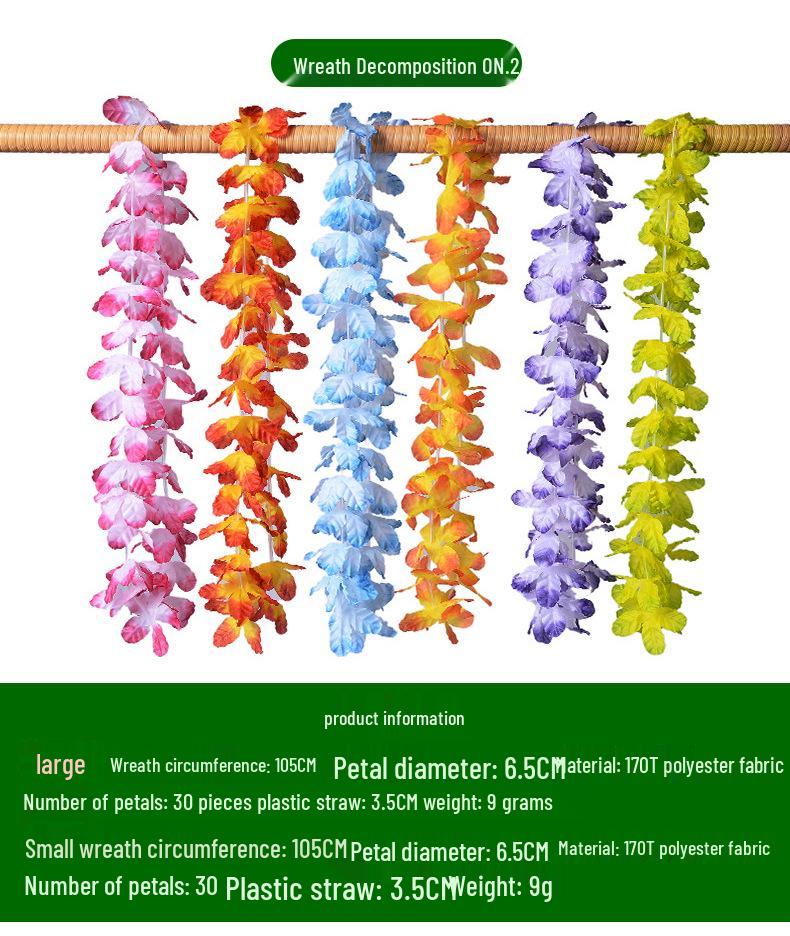 36PCS Hawaiian Lei Necklace Set - Small Size, Perfect for Holiday Events