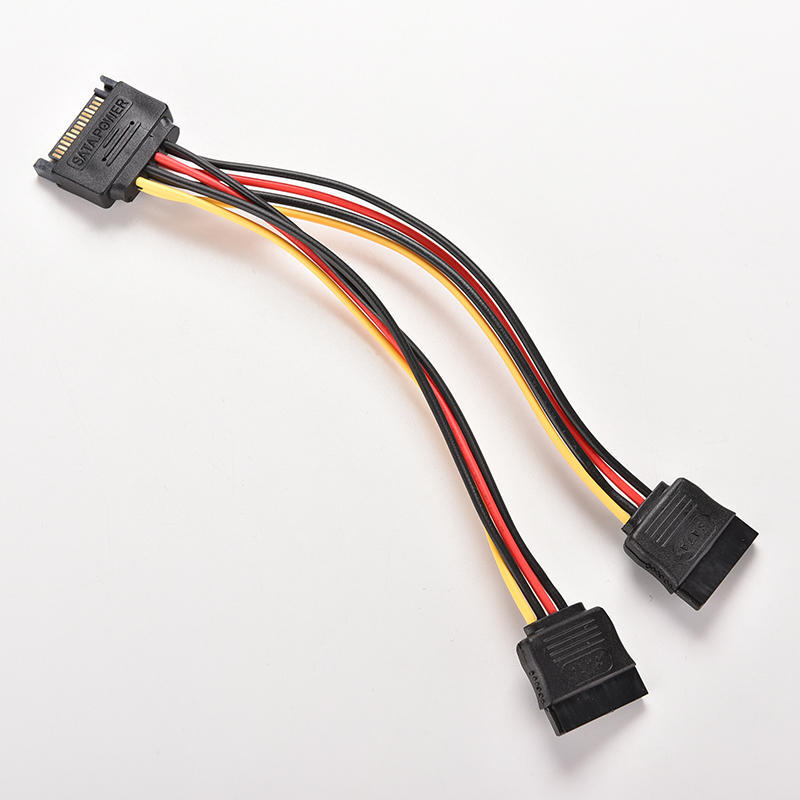 15 Pin Sata Male To Sata Female 1:2 Y Splitter Power Cable