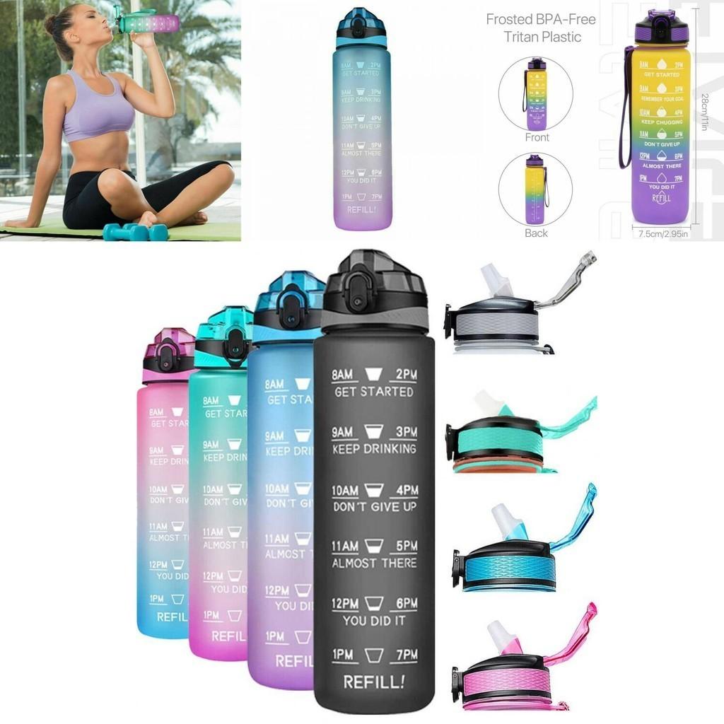 Omorc 1l Sports Water Bottle Leakproof Bpa-free With Detachable Filter And Time Marker