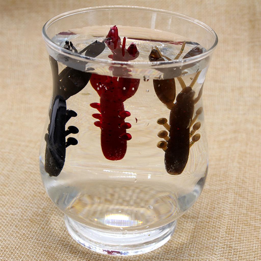 Floating Soft Hammer Fake Shrimp 7.5cm Fish Shaped Soft Worm Seawater,fishing Soft Plastic Bass, Crayfish Soft Plastic Worm Fishing