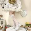 Female Spring and Summer Thin Model Bow Hollow Lace Lace In The Tube Stack Socks