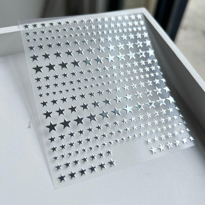 

Y2kgeometric Silver Five Corners Xiaohongshu Best-Selling Nail Beauty Silver five-pointed star(One sticker)