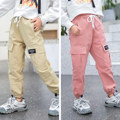 Mädchen Hosen Hosen Brief Cargo Hosen Für Mädchen Taschen Kinder Hosen Casual Stil Kinder Kleidung Mädchen