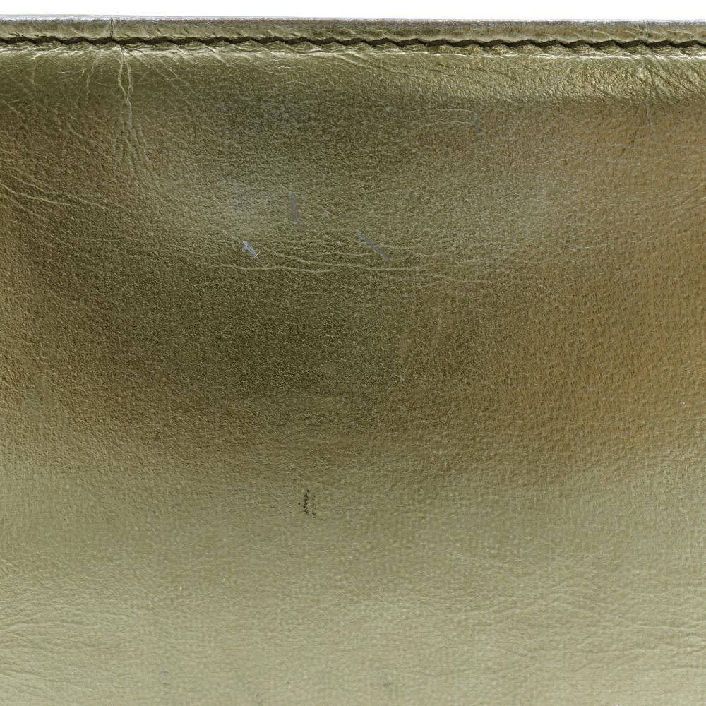 Salvatore Ferragamo ChainShoulder Shoulder Bag AQ214734 Gancini 2-way Clutch Gold Calfskin Women Used