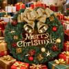 1pc Christmas Wreaths for Front Door, Xmas Decorations Winter Wreaths Home Decorative Wreath with Flowers Pine Cones for Party
