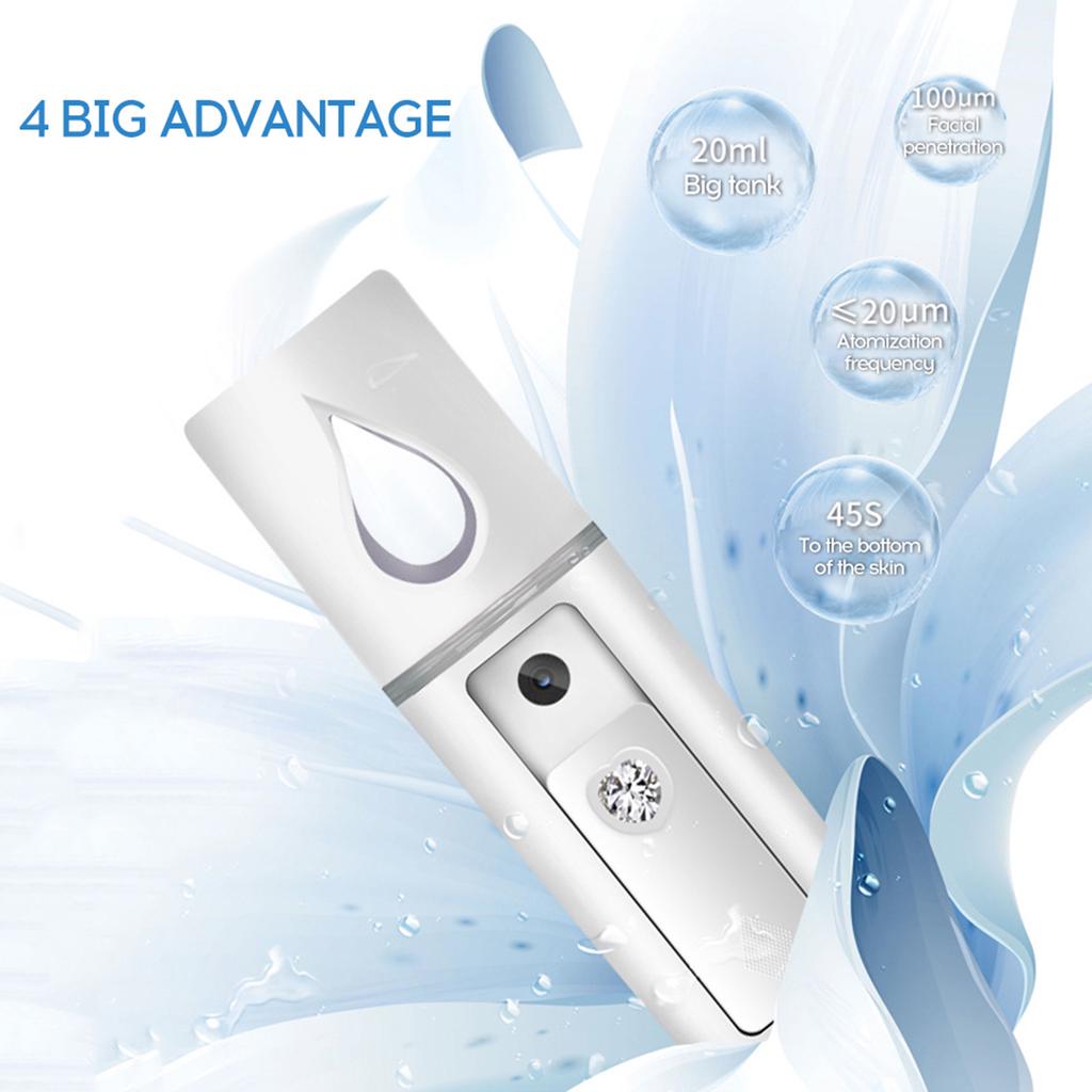 Facial   20mL Face Humidifier Portable Cool Mist Facial Sprayer SPA Moisturizing Hydrating Face Sprayer USB Rechargeable Handy Mist Sprayer
