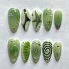 30 stuks kunstnagels spiraalvormig reliëf dopamine-geïnspireerde citroen- en sterontwerpen press-on nagels—Perfect als cadeau voor meisjes