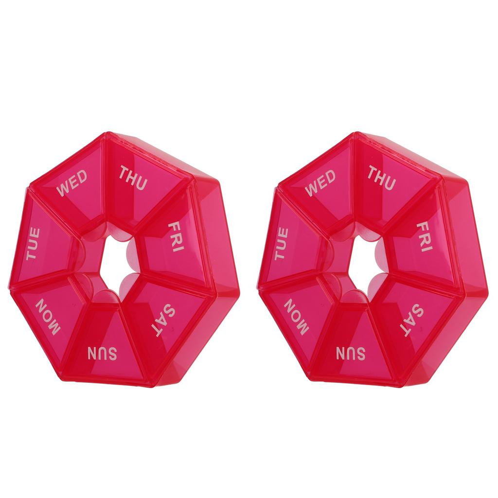 2Pcs 2 Times A Day Weekly Medicine Organizer Box 7 Day Medicine Organizer Small Container Holder