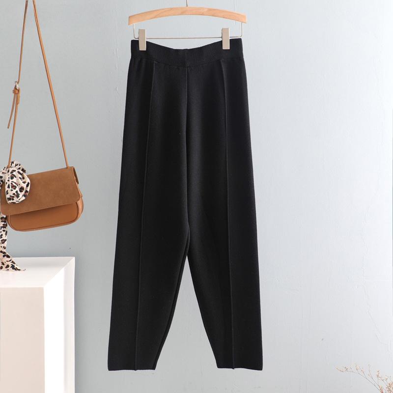 Chic Autumn Winter Chic Harem Pants Women Loose Trousers Comfortable Thick Warm All-match Knitted Granny Pants