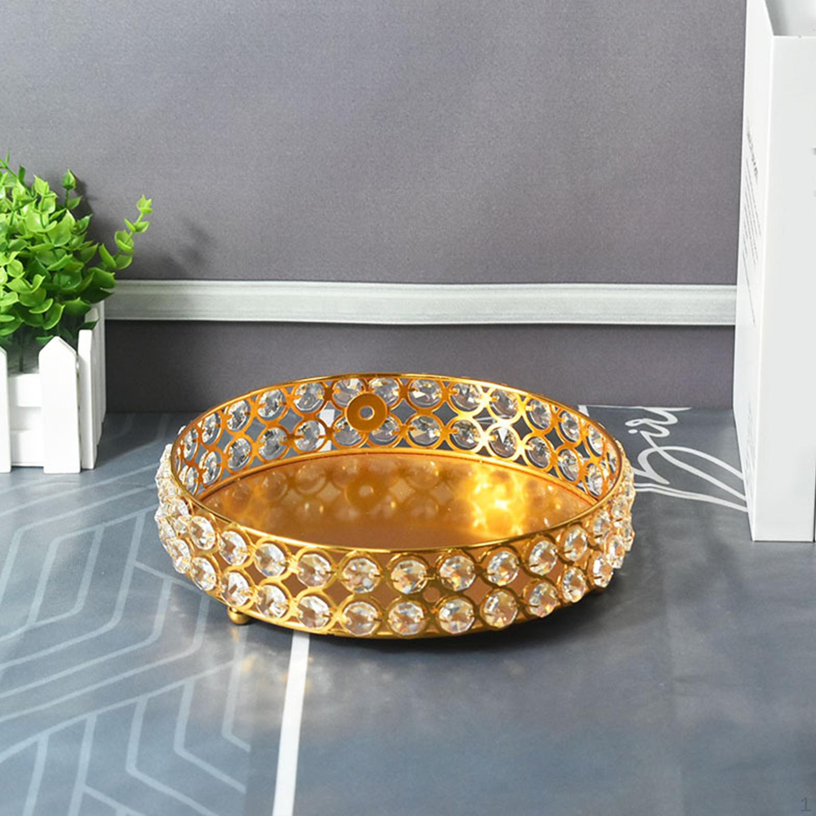 Bathroom Counter Vanity Tray Diameter 20cm Table Dresser Cosmetic Jewelry Trinket