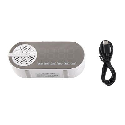 Bluetooth Speaker Dual Alarm Clock Bluetooth5.0 Mirror Clock Speaker Rechargeable Portable for