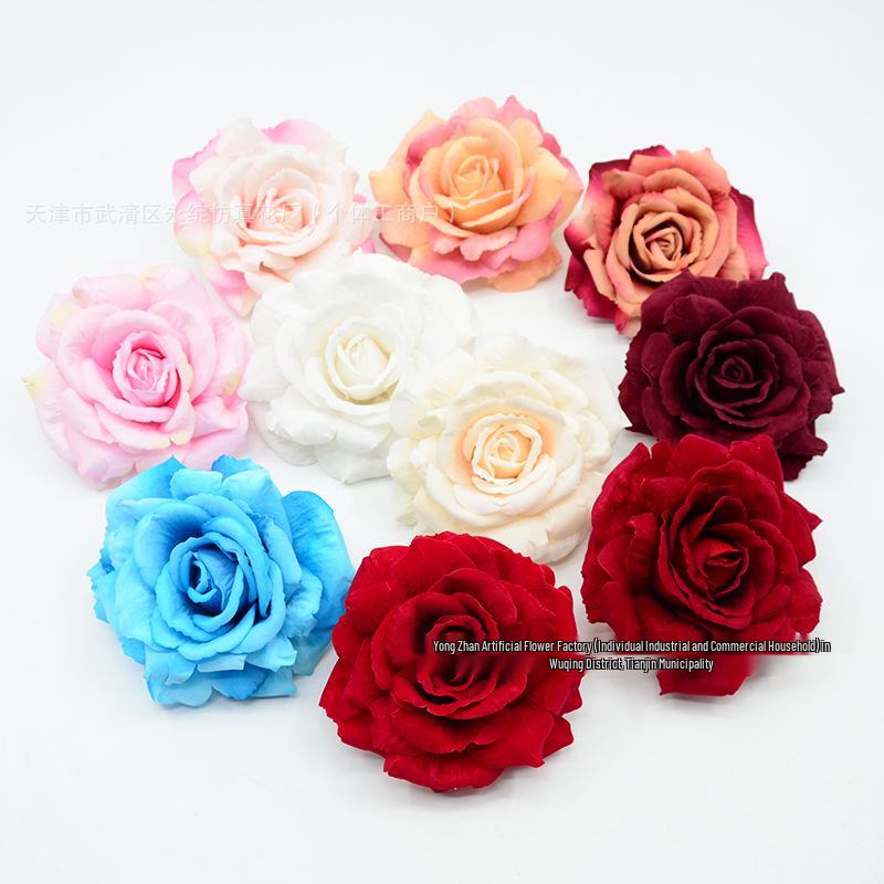 Fiori di Rosa in Velluto 15cm per Decorazioni Matrimoniali e Composizioni Fai da Te