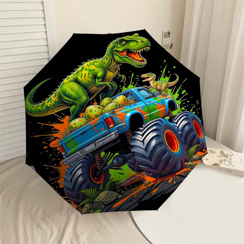 

1PC Dinosaur Truck Umbrella-8-Rib Reinforced Portable Folding Travel Suitable for All Seasons Outdoor Daily Use -J0378