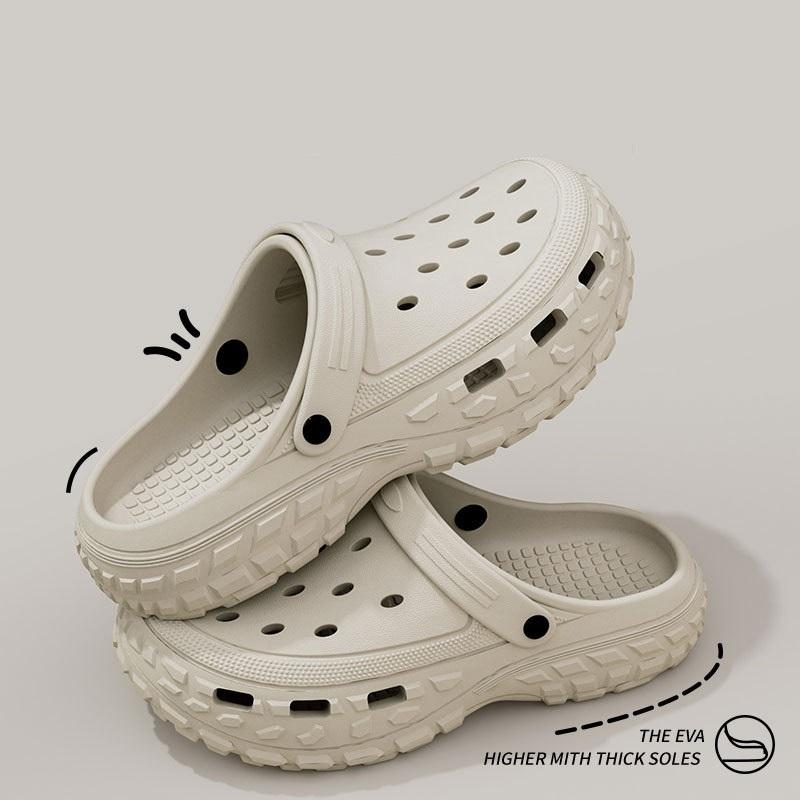 

Мужские сандалии на платформе, летние клоги на толстой подошве с ремешком, мужские удобные массивные шлепанцы, пляжная обувь из ЭВА, уличные шлепанцы, тренд 44-45 серый