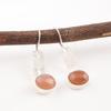 Oval Peach Moonstone Gemstone 925 Sterling Silver Jewelry Handmade Earrings 1.9" EE-168-24