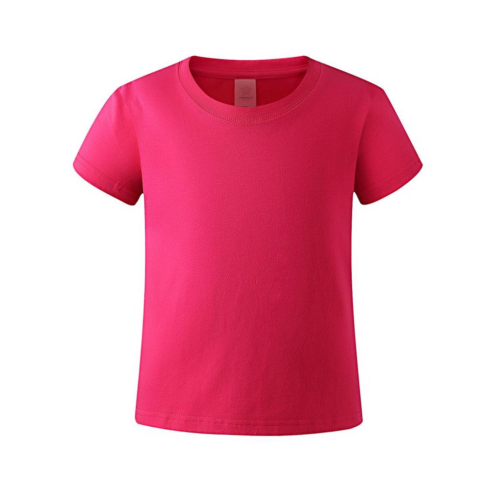 15-Color 200g Pure Cotton Short Sleeve T-Shirt for Boys and Girls, Toddler Baby Loose Fit Base Layer Design.
