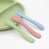 2Pcs Silicone Baby Spoons, Soft Tipped First Stage Feeding Spoons, Flexible Chew Resistant Training Spoon BPA Free