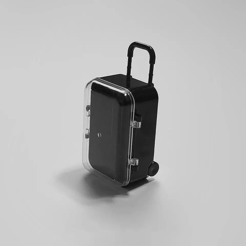 Boîte de Rangement pour Vêtements Labubu 17cm Mini Chariot Valise Transparente Garde-robe pour Poupée en Coton Boîte Mini de Rangement pour Bijoux