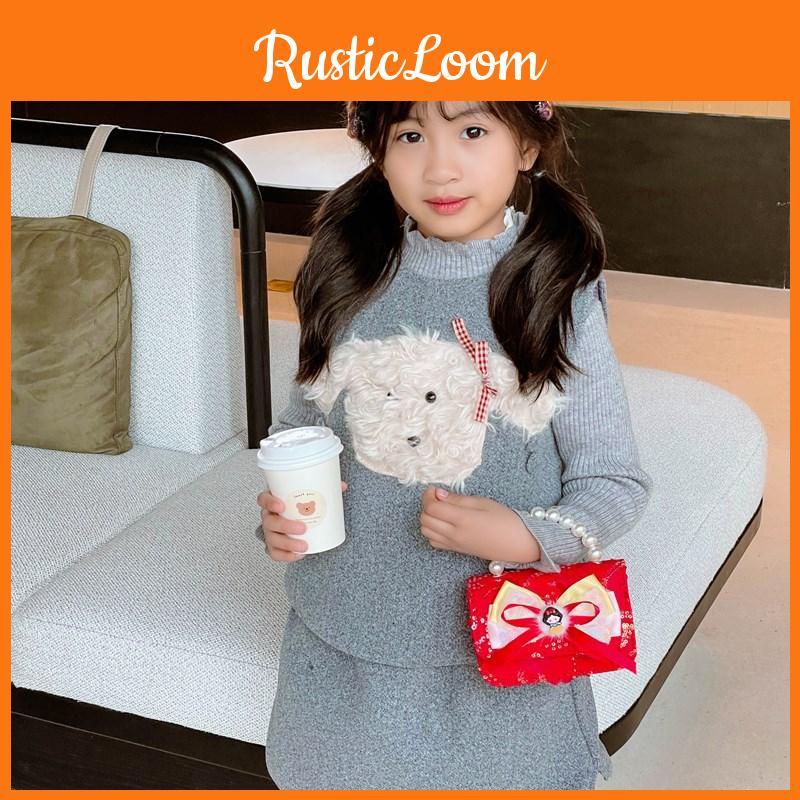 Little Elegant Girls Bow Shoulder Bag Fashionable Chain Strap Versatile Purse Kids