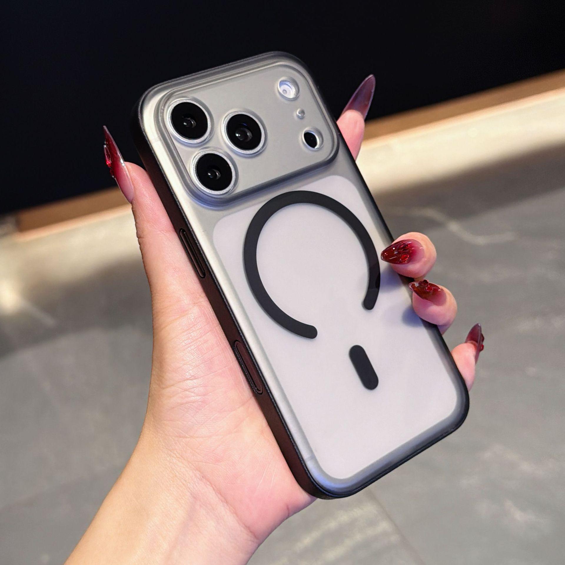 

iPhone 17 Frosted Magnetic Leather Texture Anti-drop Case for Apple 16 Pro Max with AI Button Cover 17 Pro Max