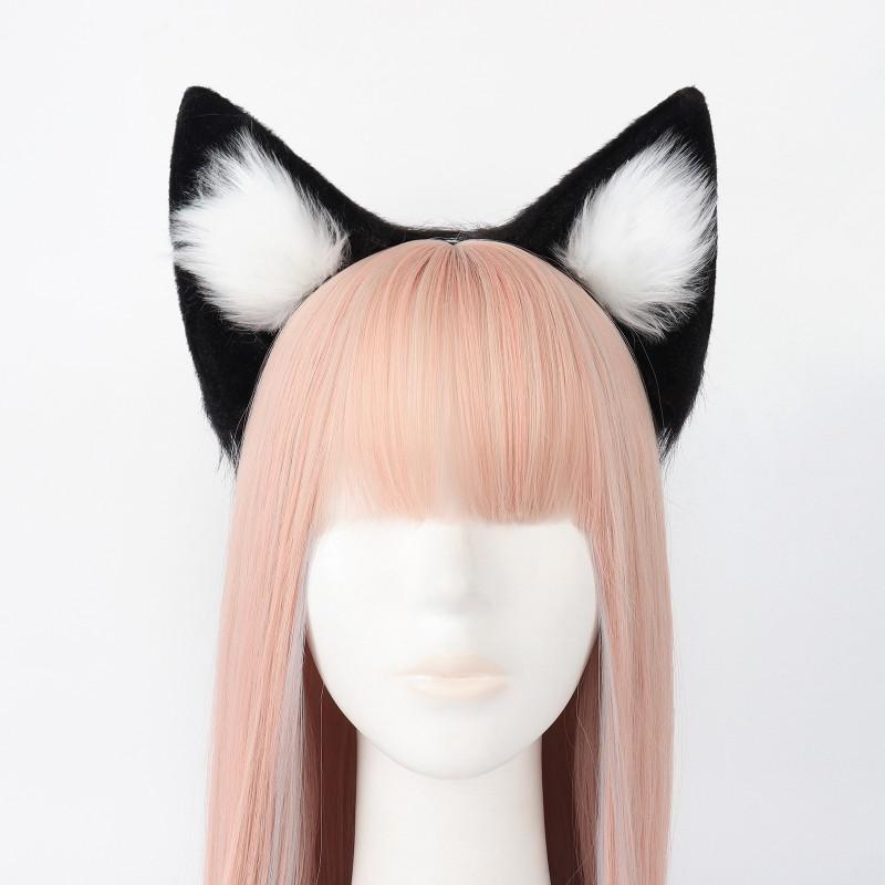 Handmade Plush Fox Ear Headband Cosplay Accessory Anime Conventions Unisex