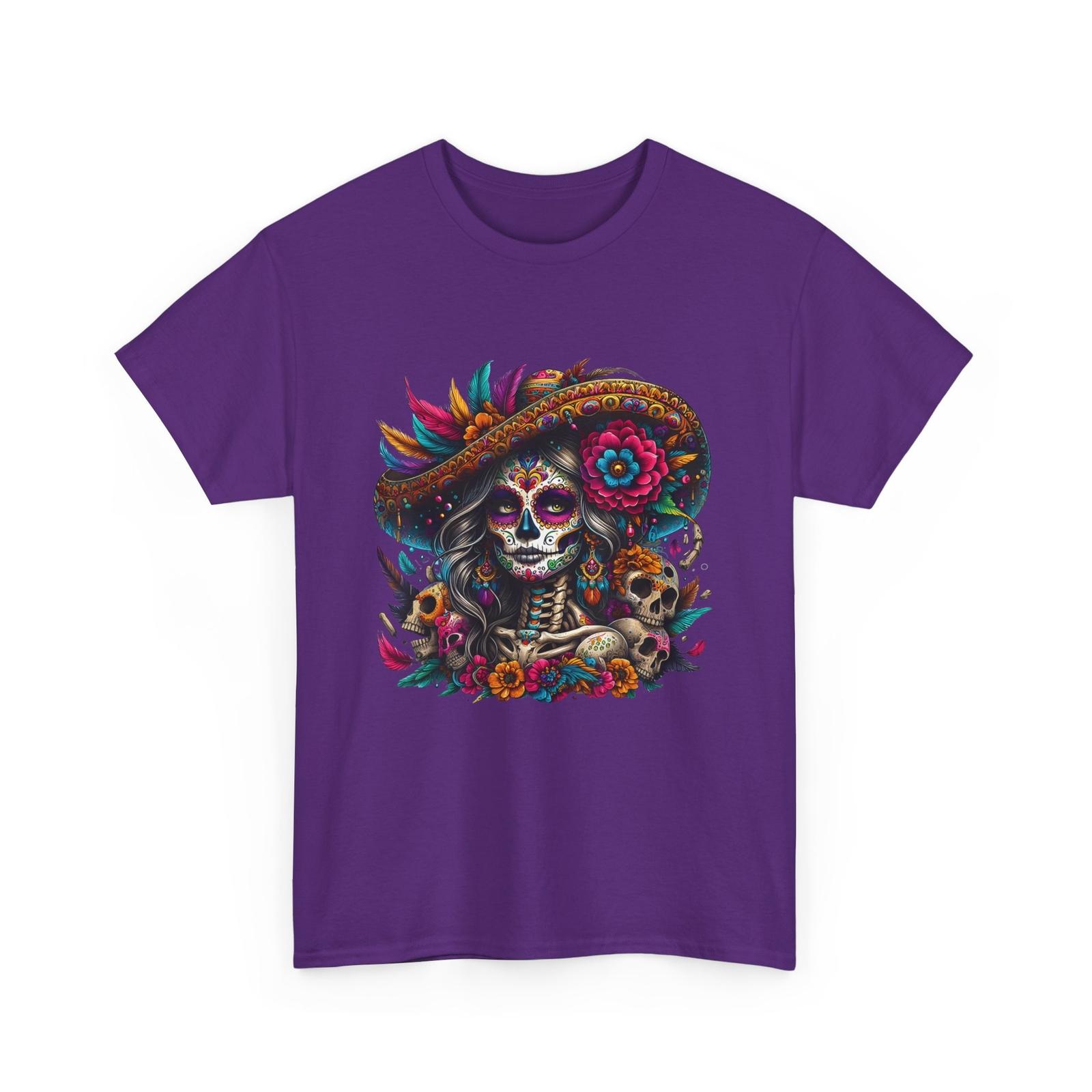 De Los Muertos La Catrina Day of The Dead Sugar Skull T-Shirt L