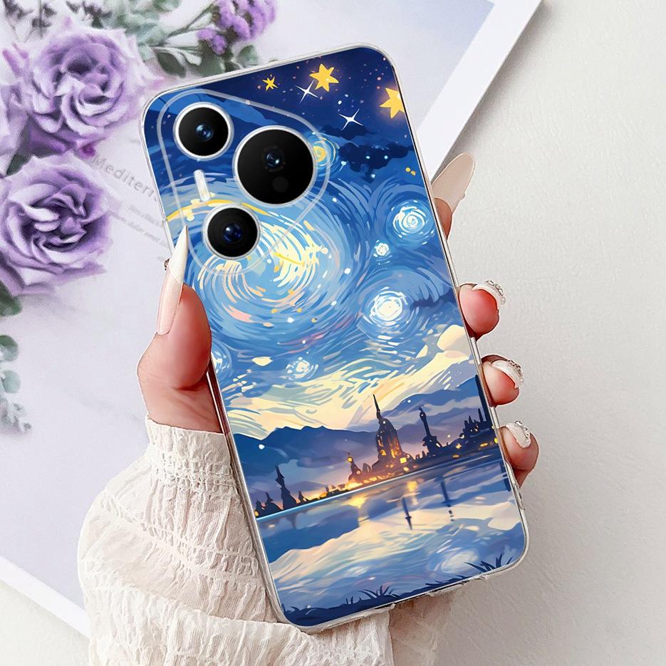 For Huawei Pura 70 Pro Plus Case Colorful Flower Painted Cover Soft Slim Phone Case For Huawei Pura 70 Ultra Pura70 Pro 5G Shell