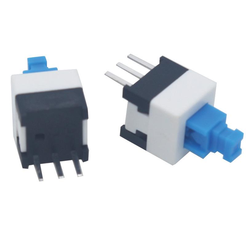 High Head 7x7 Self-Locking Key Switch, Single/Double Row, 3/6-Pin