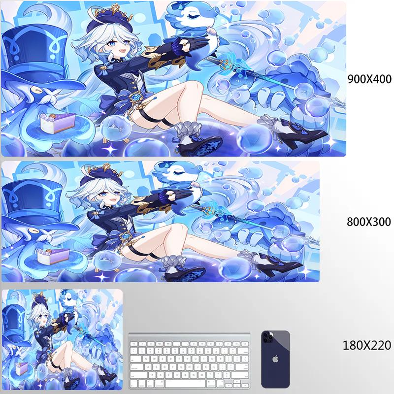 Furina Focalors Mouse Pad Genshin Impact Large Xxl Mousepad Computer Keyboard Padding Anime Gaming Genshin Accessories Desk Mats
