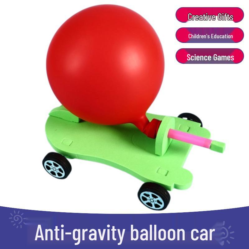 Balloon-Powered Recoil Force Cart - DIY Science Experiment Toy for Children