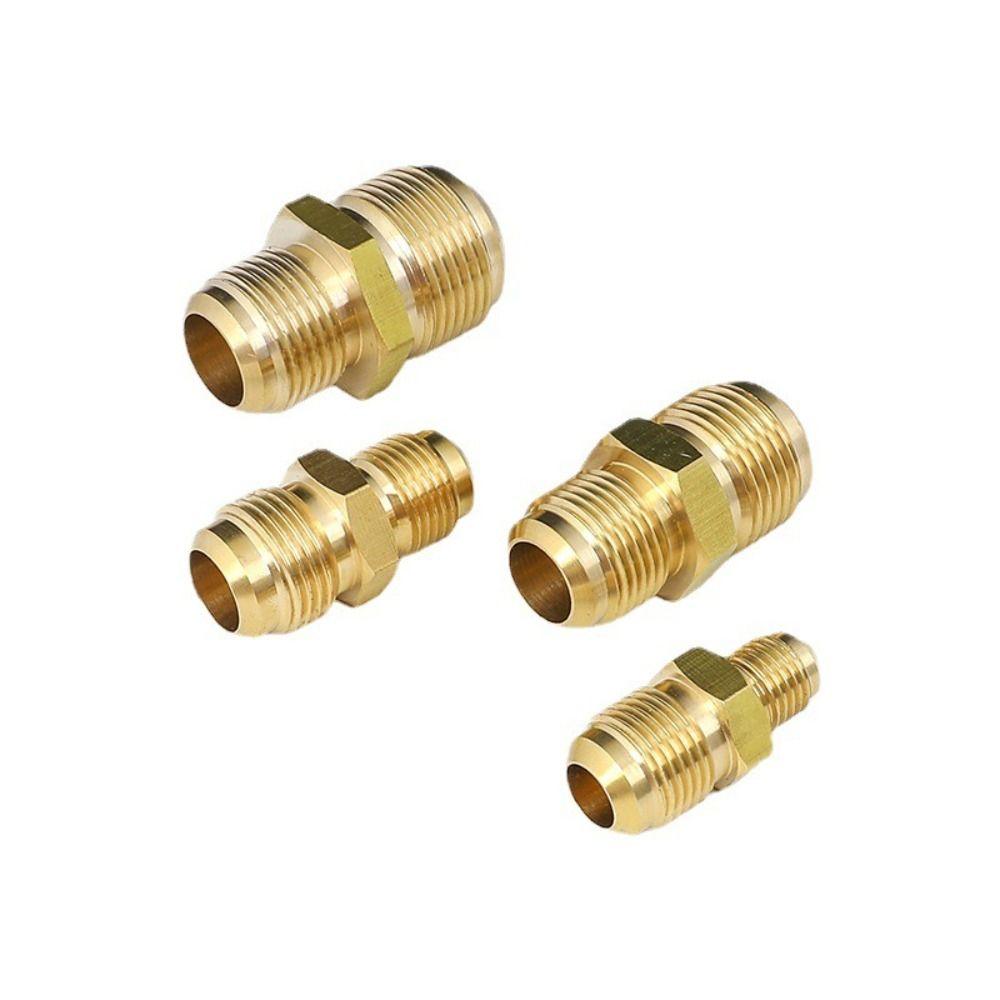 New Male to Male Brass Pipe Fitting Connector 1/4" 3/8"1/2" Straight Flare Connector 5/16" 5/8" 3/4" Union Brass Tube Coupler