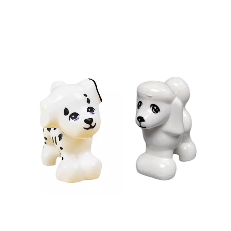 MOC Tier Szene Bausteine Katzen Hunde Schafe Schweine Hühner Adler Papageien Delfin Zoo Rahmen Zubehör DIY Spielzeug Steine T14