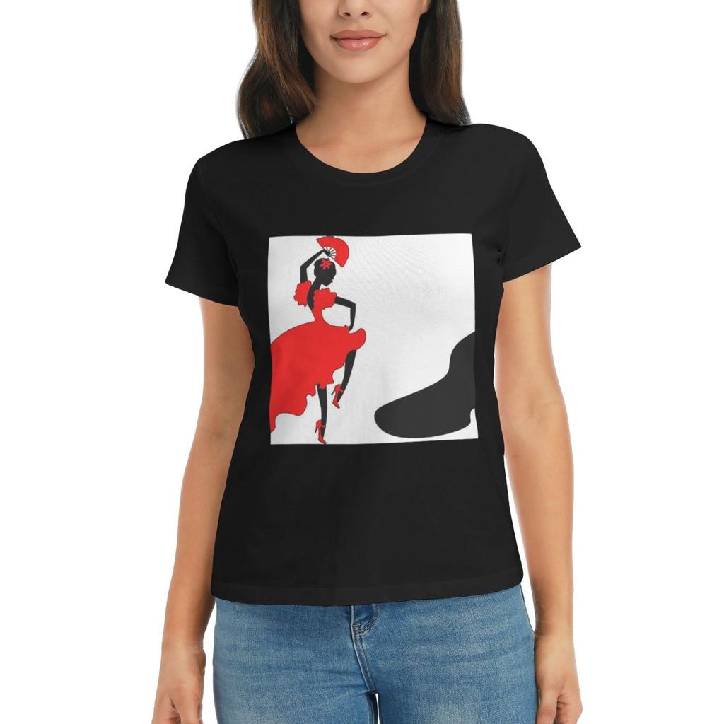 Damen T-Shirt FlaUnisexco Tänzer Ole Sommer Kurzarm T-Shirts Rundhals Baumwoll-T-Shirts Kleidung Oberteile Streetwear