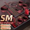 JIUUY Adult SM Sex Products Kits Bondage Gear Collar Butt Oral Erotic Bundle Blindfold Whip Sex BDSM Sex Game for Couples