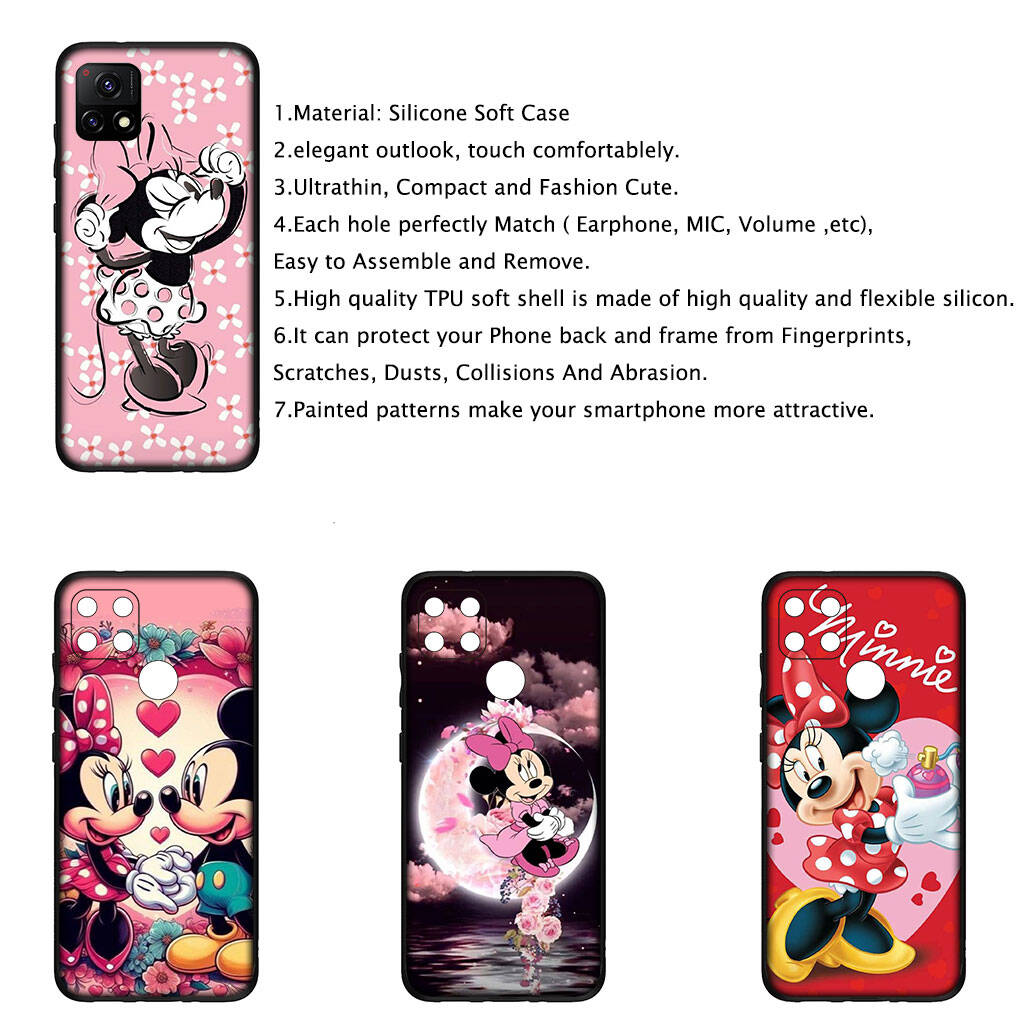 Cover for iPhone 17 16 15 Xiaomi Poco Redmi Note 14 13 12 11 Pro Max 9 16e Samsung Galaxy S25 S24 OPPO Huawei Mickey Pink Minnie Cute Mouse Phone Case
