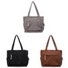 Large Capacity Cotton Corduroy Tote With Multiple Pockets For Casual Daily Carry