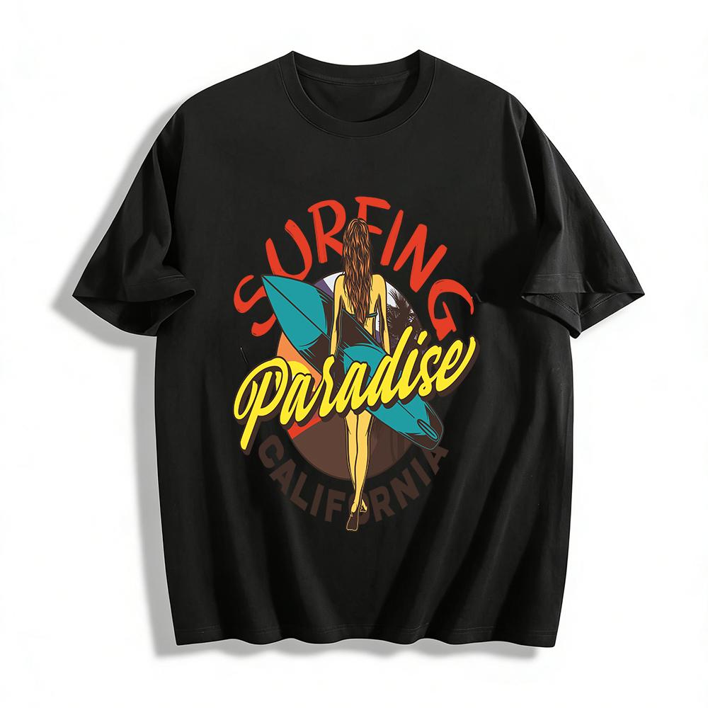 California Surfing Paradise Graphic Casual Tee Pure cotton T-shirt XXS